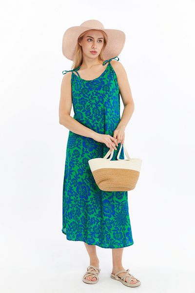 SOFT AKSESUAR Women's Floral Strap Dress