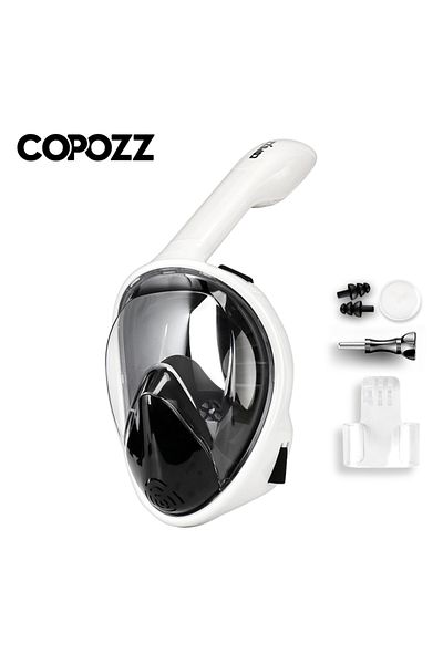 Choice L/XL white black COPOZZ Professional Snorkeling Diving Mask Underwater Scuba Full Face Snorkel Mask