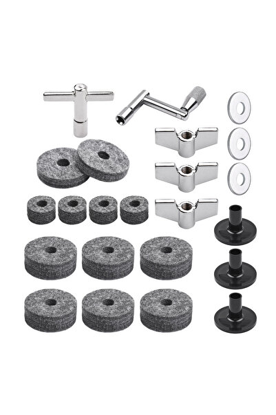 Choice1 Grey 23pcs Cymbal Replacement Accessories Drum Parts with Cymbal Stan...