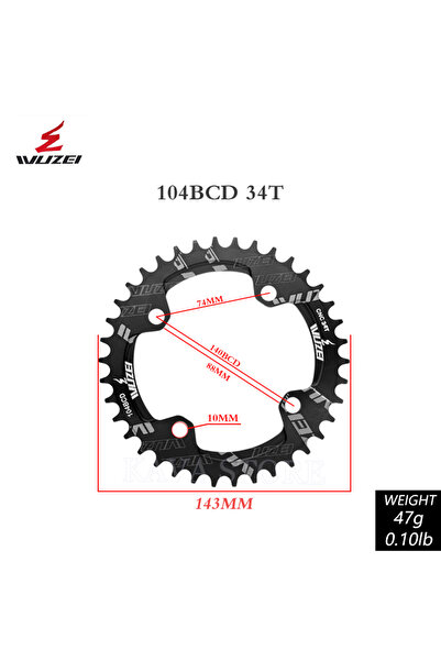 Choice ترس سلسلة دراجة جبلية Wuzei 34T 104BCD ضيق وعريض 104 BCD Crown ترس درا...