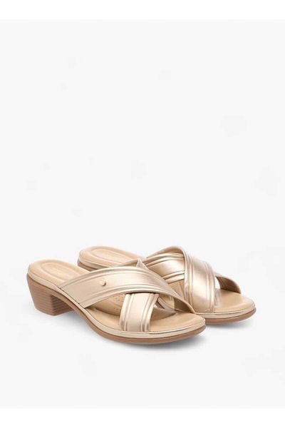 Flora Bella by Shoexpress Flora Bella Cross Strap Slip-On Sandals with Block Heel
