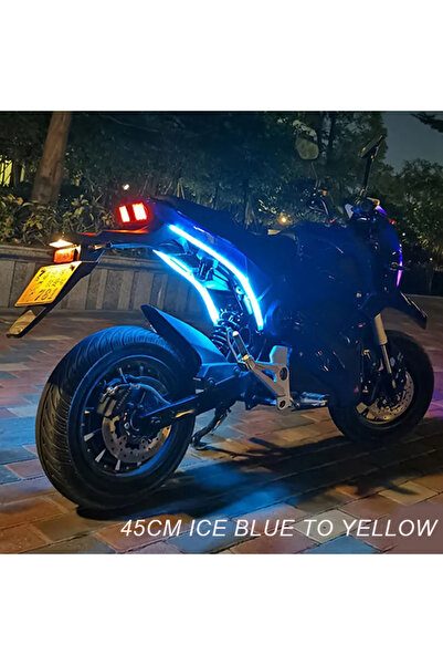 Choice6 45 سم أزرق جليدي أصفر قطعتان من مصابيح إشارة الانعطاف للدراجة النارية...