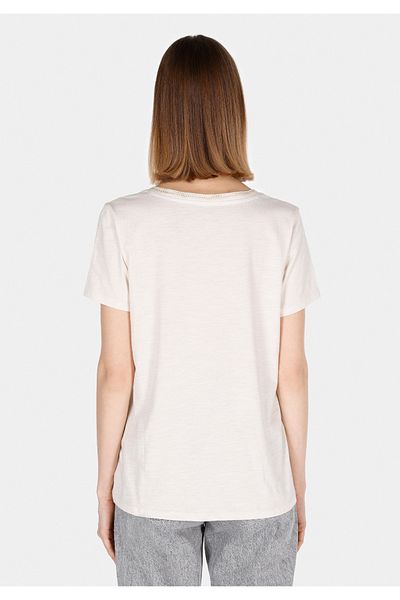 Colin's Tricou cu mânecă scurtă, bej, cu decolteu în V, cu croială normală