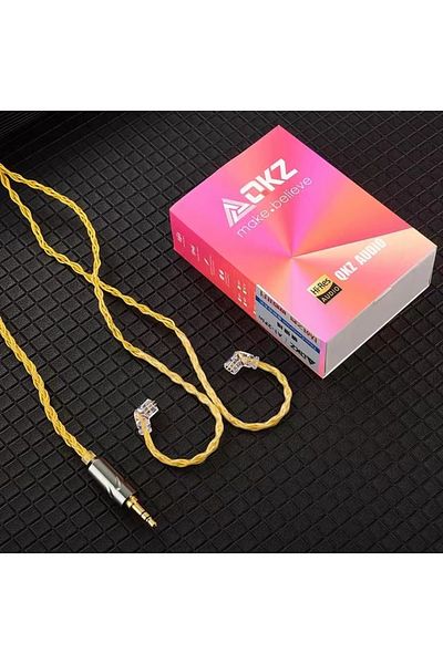 Choice Gold NO MIC QKZ T1 Earphone Cable Original QDC Copper Silver-plated Upgrade Wire 3.5mm Wired Headpho