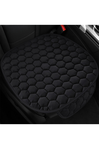 Choice وسادة مقعد سيارة شتوية قصيرة الوبر ذات وسادة مربعة سوداء - دافئة ومريح...