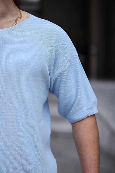ROBERTO BORNOVA Πλεκτό μπλουζάκι με ανοιχτό γιακά Oversize