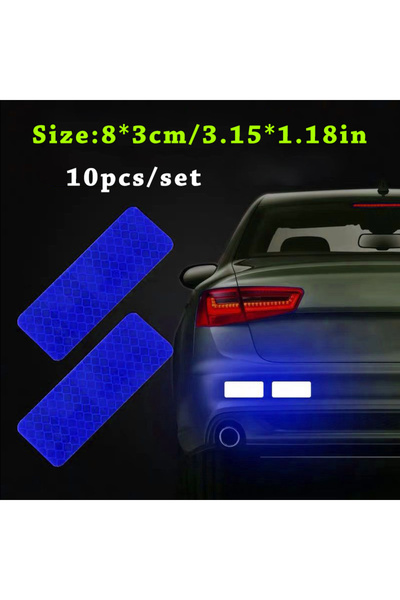Choice Blue 10pcs/set Car Bumper Reflective Safety Strip Stickers Car Reflect...
