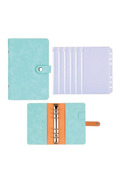 Choice دفتر ملاحظات أخضر مكون من 6 جيوب بسحاب، دفتر ملاحظات A6 Budget Binder،...