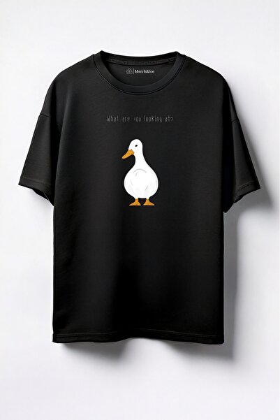 Merch&ice تي شيرت مطبوع عليه What Are You Looking At للجنسين