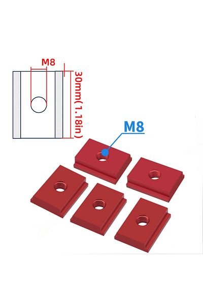 Choice 5Pcs M8 Slider Aluminium 50cm T30 T-track and T-Slider T Slot Miter Track Jig - Miter Gauge Guide Ch