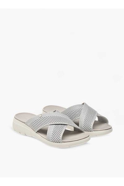 Flora Bella by Shoexpress Flora Bella Textured Slip-On Cross Strap Sandal