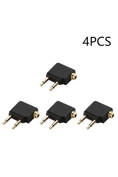 Shunmaii 4 Pcs 1-5Pcs Audio Adapter 3.5mm Plug Jack Airline Airplane Earphone Headphone Audio Adapter for Air