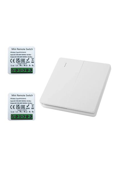 Choice مفتاح إضاءة ذكي لاسلكي أبيض اللون بتردد 433 ميجا هرتز 1/2/3 عصابة 86 م...