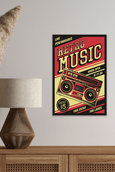 qoeuyl boutique Retro Eighties Music Διακόσμηση σπιτιού Τέχνη τοίχου No:2 18x...