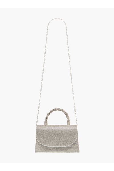 Flora Bella by Shoexpress Flora Bella Studded Satchel Bag with Handle and Chain Strap