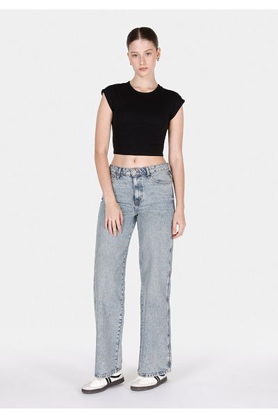 Colin's 970 Berry Regular Fit Pantaloni de damă din denim cu talie înaltă, cu picioare largi