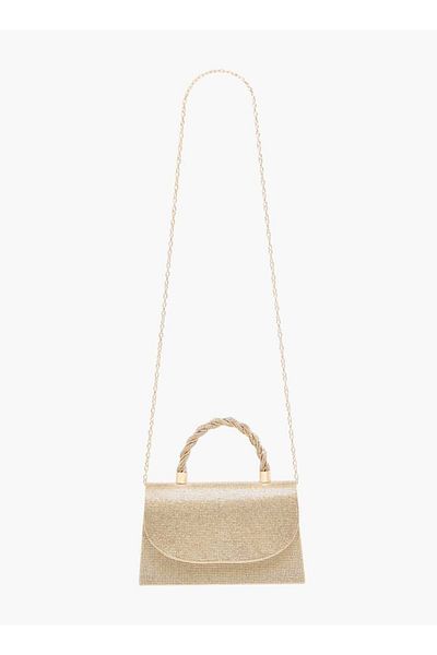 Flora Bella by Shoexpress Flora Bella Studded Satchel Bag with Handle and Chain Strap