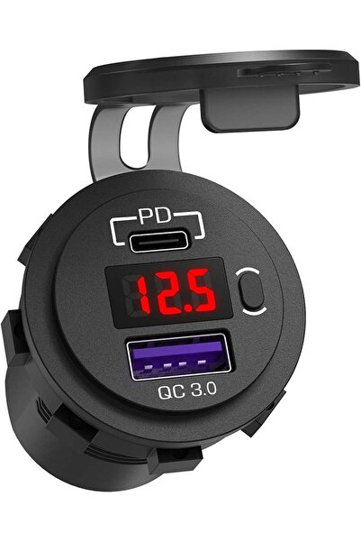 Choice1 شاحن سيارة USB-C مزدوج 12 فولت/24 فولت مزود بمنفذ USB مزدوج PD3.0 و Q...