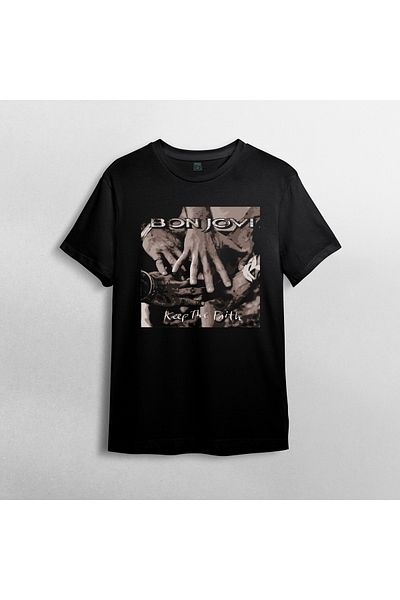 Pixxa Μπλουζάκι Bon Jovi Crew Neck 100% βαμβακερό - Μοντέλο 2