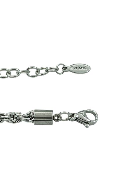 Çlk Accessories سوار رجالي من الفولاذ بتصميم هندسي مرصع بالأحجار 707670