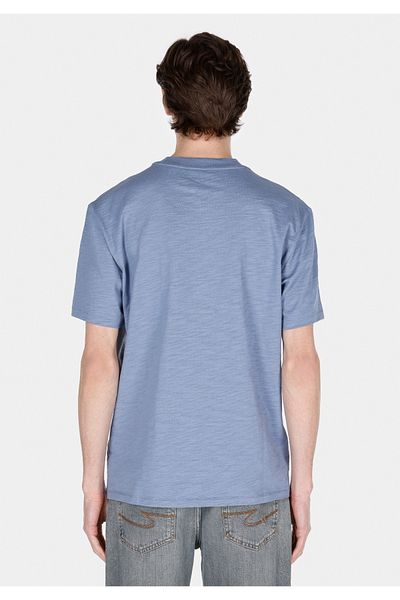Colin's Tricou albastru cu mânecă scurtă pentru bărbați, cu gât rotund, cu potrivire confortabilă