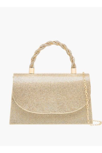 Flora Bella by Shoexpress Flora Bella Studded Satchel Bag with Handle and Chain Strap