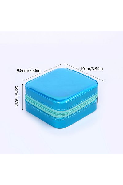 Choice Blue Jewelry Case Box Portable Small Travel Jewelry Organizer Necklace Earring Ring Storage Display