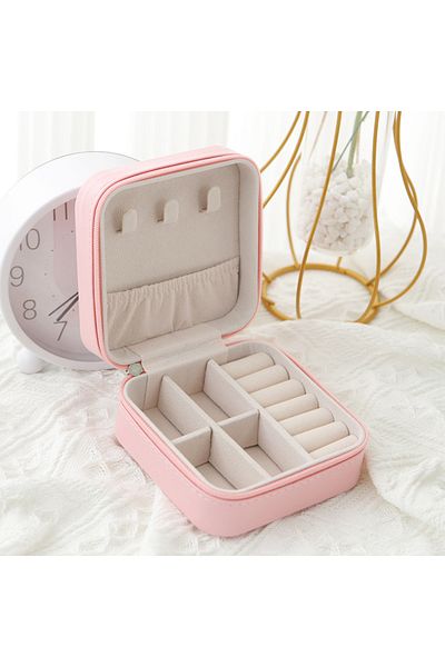 Choice Pink 1pcs Single Layer Storage Box Ladies Travel Leather Jewelry Box Classic Black Pure White Fashio