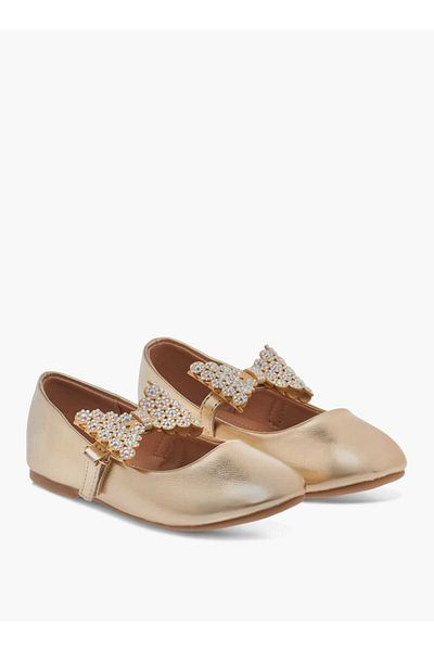 Flora Bella by Shoexpress Flora Bella Embellished Bow Applique Ballerina Shoes