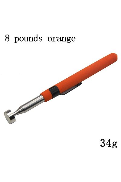 Choice 1pc 8lb 8 Pound Magnetic Retractable Pickup Orange Suction Iron Rod Portable Multifunctional Extract