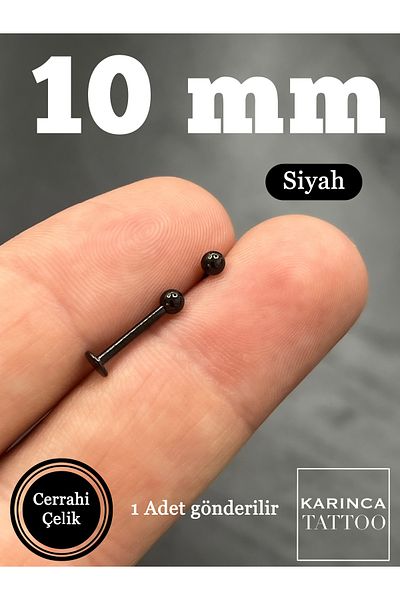 Karınca Piercing 10 mm Black Labret Tragus Cartilage Helix Conch Ear Lip Piercing