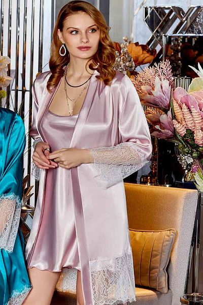Jeremi Satin Nightgown and Dressing Gown Set