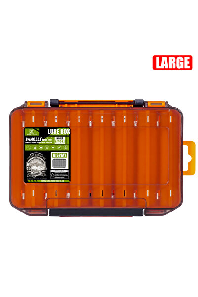 Choice صندوق أدوات صيد السمك كبير باللون البرتقالي مكون من 14 حجرة لتخزين ملح...