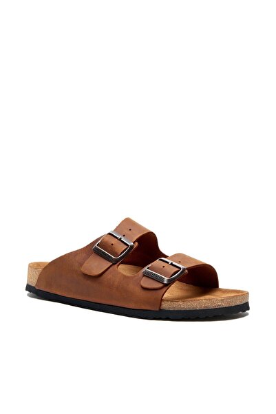 Comfortfüsse بالي - شبشب مزدوج النطاق بنعل تشريحي من الجلد الطبيعي (جلد بني م...