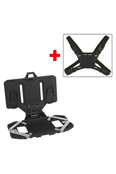 Choice مجموعة سوداء من حاملات الهاتف التكتيكية القابلة للطي ولوحة حامل الهاتف المحمول ولوحة حامل مولي