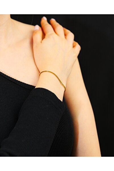 MARCİELO Accessories Yılan Zincir Model Bileklik - Altın Kaplama