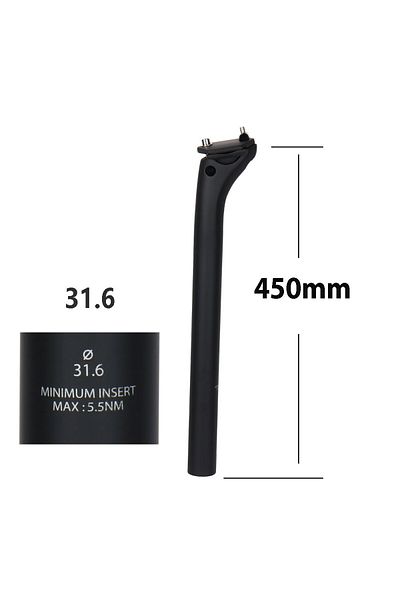 ELITA ONE 31.6x450mm Elitaone Mtb Carbon Seat Post 20mm Offset 25.4-31.6mm Clamp 350-450mm Length Mountain/roa