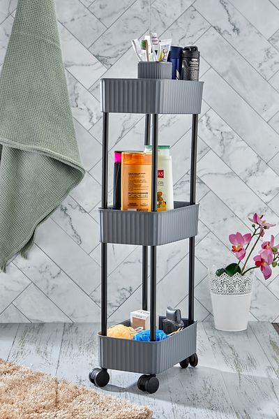 VİP LİFE HOME Vlh-easy 3 επιπέδων ράφι πολλαπλών χρήσεων Οργανωτής οργάνωσης μπάνιου και κουζίνας (ΜΕ ΤΡΟΧΟΣ)