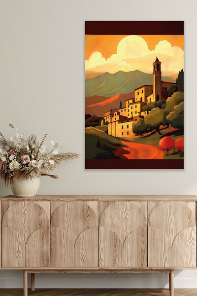 qoeuyl boutique Ζωγραφική με αφίσα με θέμα ρετρό Ιταλία Νο: 6 18x27 MDF