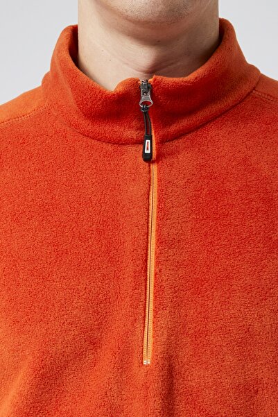 M MOONCOVER Hanorac din lână cu guler înalt pentru bărbați Mooncover – Standard Fit Orange