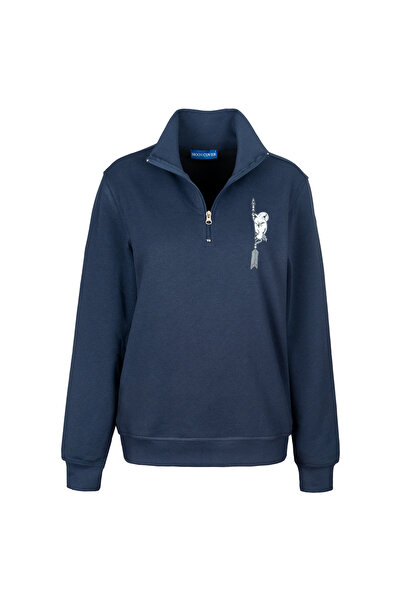 M MOONCOVER Hanorac de damă din fleece - 3 fire, detaliu cu fermoar, imprimeu leu, combinație Lover