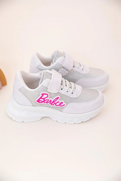 ARVENZO 641 Pantofi sport pentru fete, albi, cu sclipici, ușoare, confortabile, zilnice