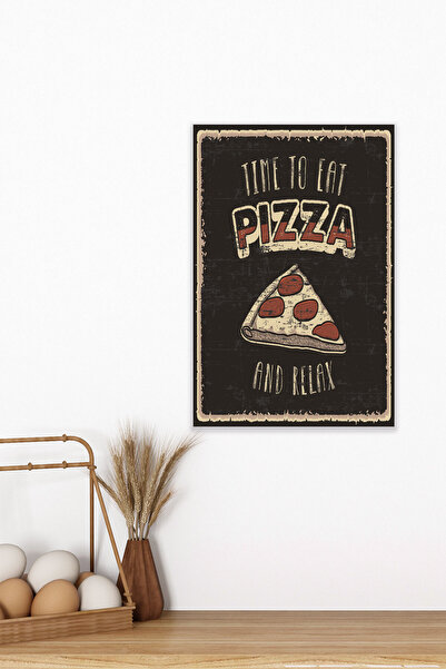 qoeuyl boutique Ρετρό Διακόσμηση Πίτσας Νο:3 18x27 MDF Ξύλινη αφίσα