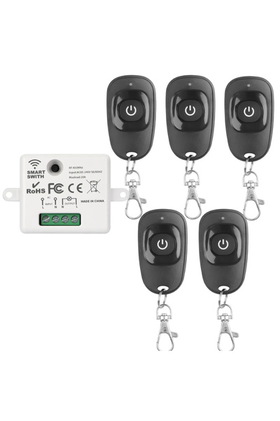 Kebidumei 5Remote 1Receiver 433Mhz Universal Wireless Remote Control Switch 1...