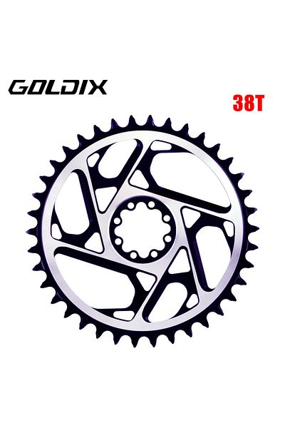 GOLDIX 8-Bolt 38T GOLDIX 8 Bolt Bicycle Chainring 3mm Offset 7075 Aluminum Alloy CNC Hollow Wide Narrow Tee