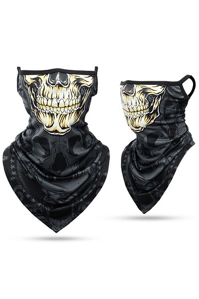 Choice 06 3D Skull Summer Bandana Hanging Ear Triangle Scarf Cycling Hiking Hunting Fishing Sports Bicycle