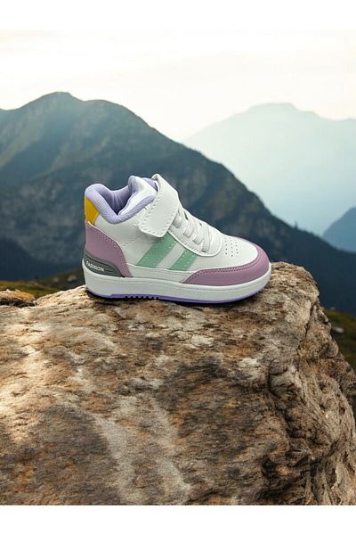 iskarpino Pantofi sport pentru fete, cu velcro, sezonier, din piele, ortopedice, cu pudră albă