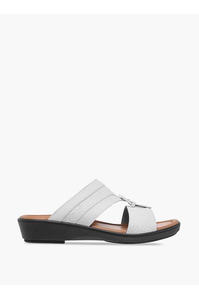 LBL by Shoexpress Textured Slip-On Arabic Sandals with Buckle Detail