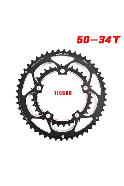 GOLDIX 110BCD 50-34T GOLDIX 50T/34T 110BCD Chainring Road Bicycle Chainwheel Plate Double Round ChainRing 9