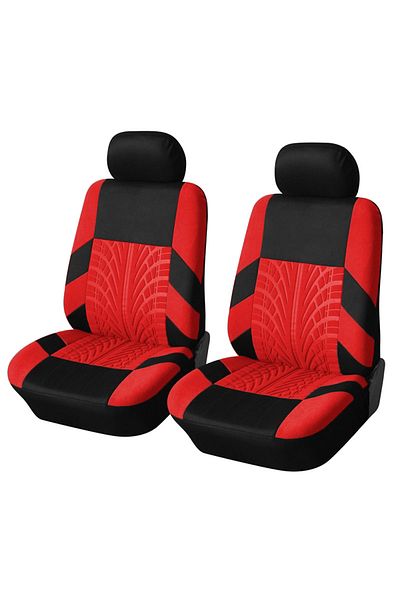 Choice Red Fashion Front Car Seat Covers Car Accessories Tire Track Embossed Styling Durable Comfortable Fa